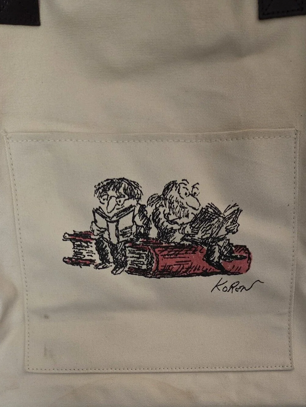 Vintage Edward Koren New Yorker Illustration Heavy Canvas Book Tote Bag